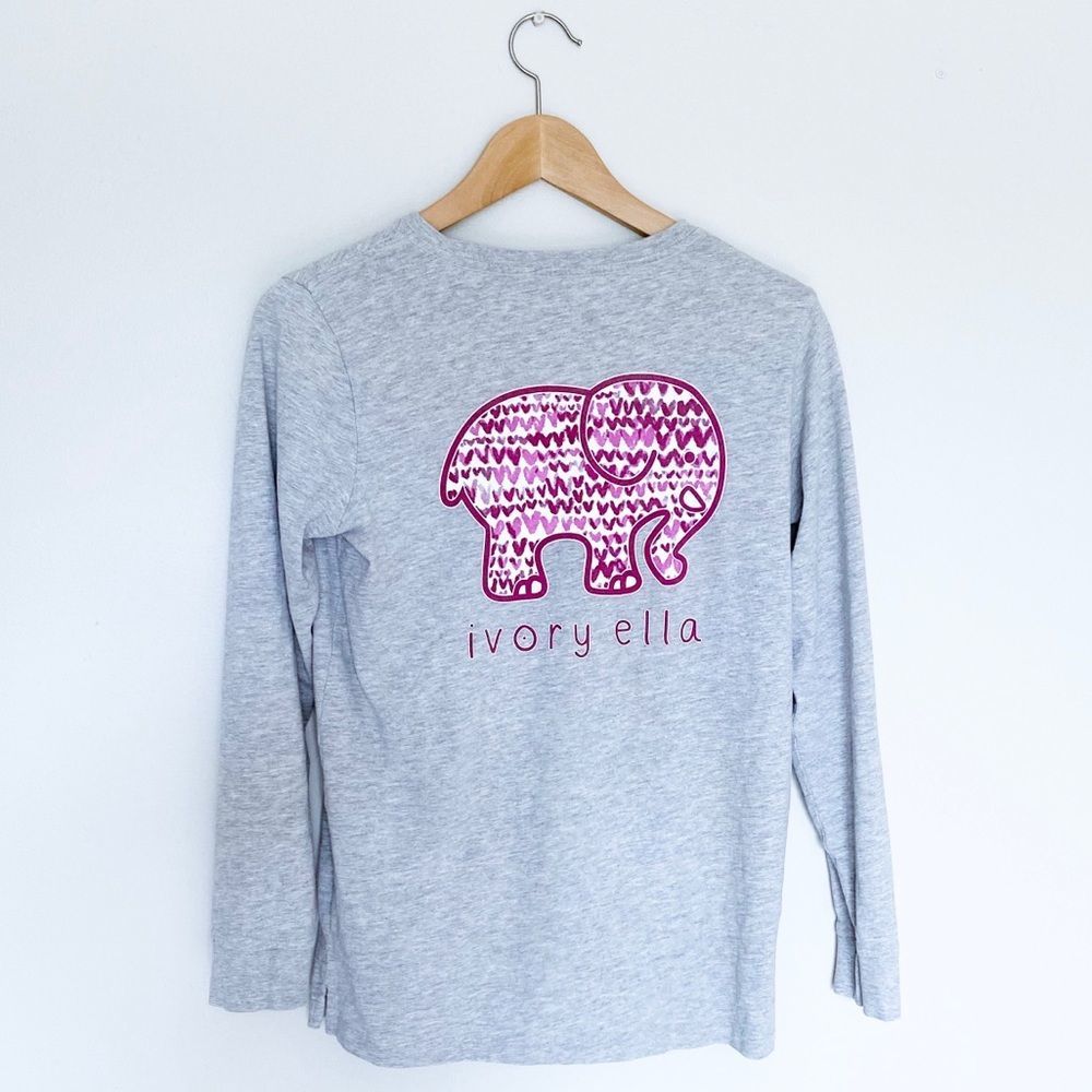 3 for $25 / IVORY ELLA LONG SLEEVE SHIRT GREY PINK